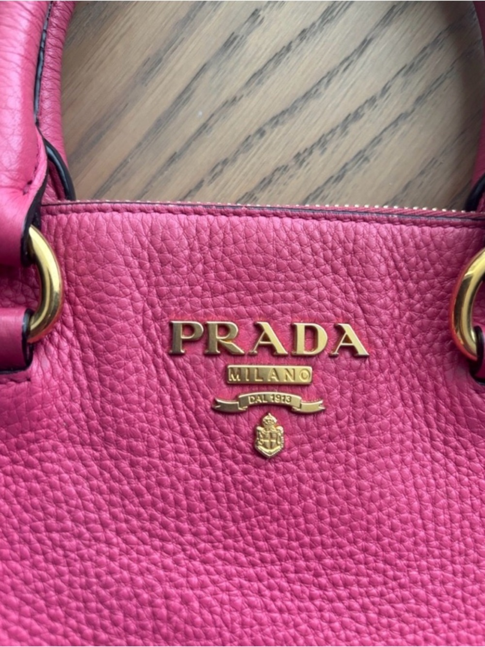 Prada Pink Pebbled Leather Crossbody Satchel with Gold Hardware - Picture 2 of 14